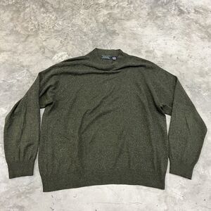 Saddles Men's Fine Cashmere Silk Blend Blue Pullover Sweater Size Large Green